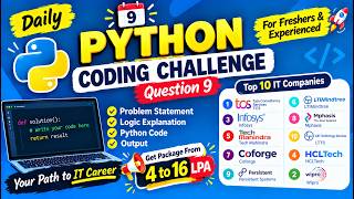 Daily Python Coding Challenge #9 | Top IT Company Interview Questions | Freshers & Experienced