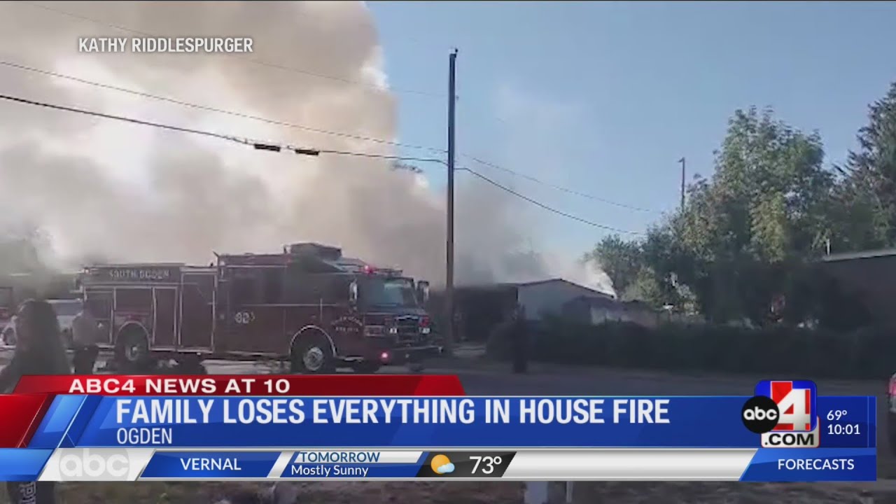 10PM South Ogden family loses everything in house fire - YouTube