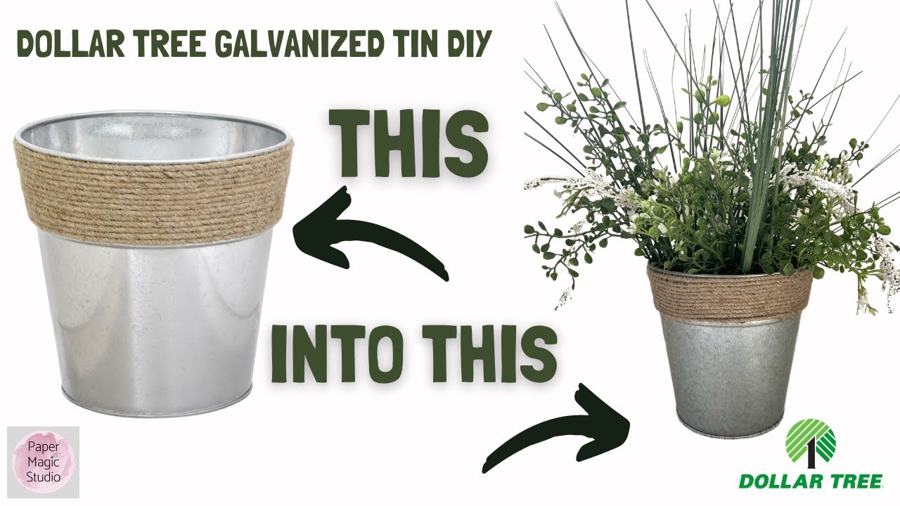 Dollar Tree Craft Galvanized Tin DIY