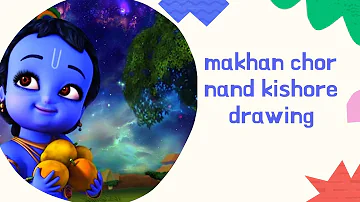 Makhan chor nand Kishore #Krishna drawing