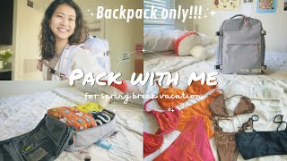 Pack with me using just a backpack!