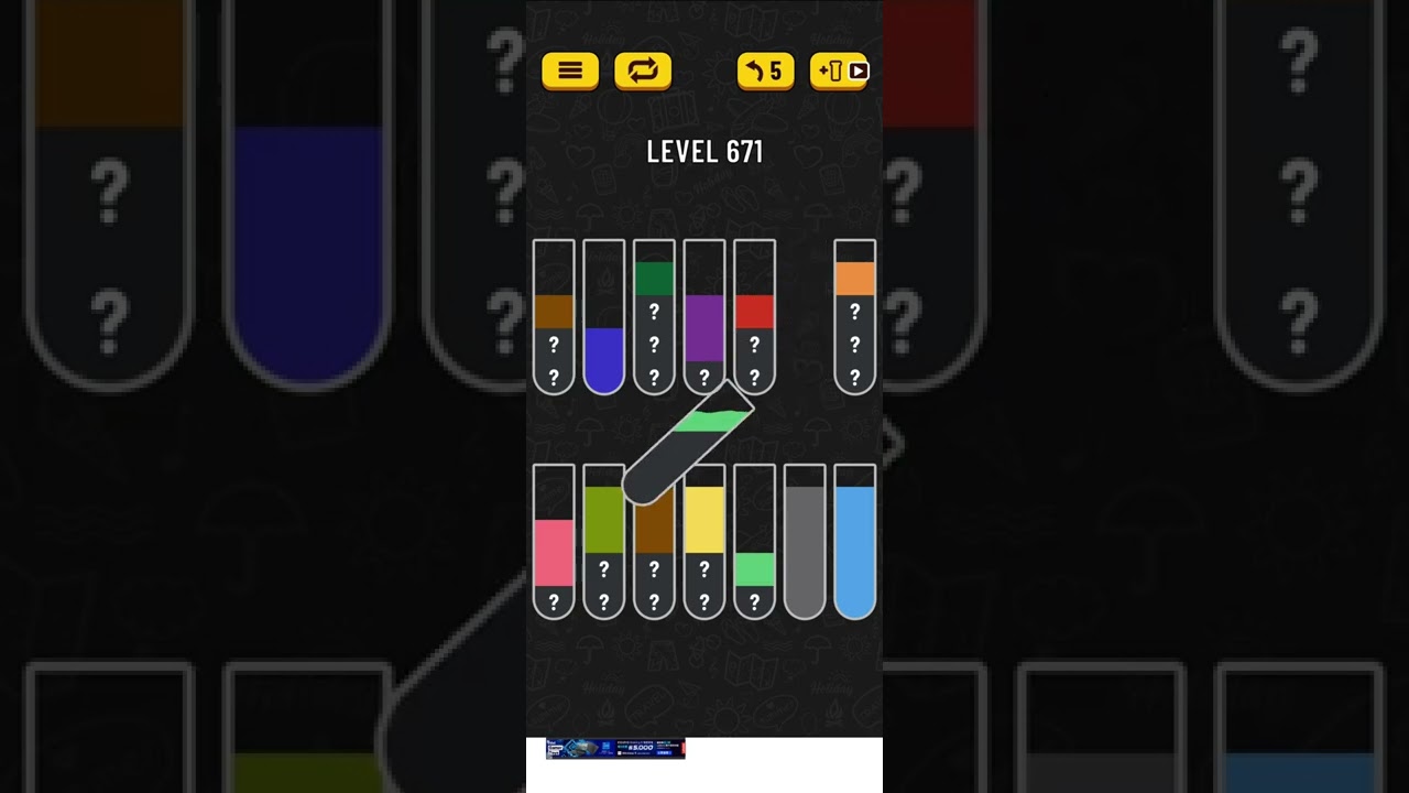 Water sort puzzle level 671