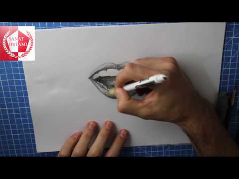 #12 Soru-Cevap Aşama Aşama Kahkaha Atan Dudak Çizimi karakalem - Phase Phase lips drawing