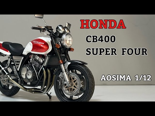 HONDA CB400 SUPER FOUR アオシマ1/12 - YouTube