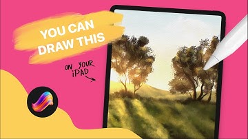 iPad Painting Made Easy | Trees in Fields Sunset Landscape | Procreate Tutorial