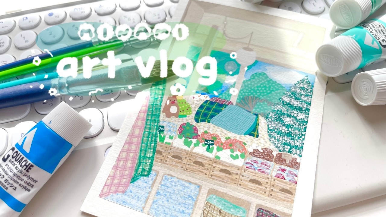 【art vlog】韓国旅行の思い出を描く🎨Korea/travel/art/illustration