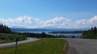 Rest Area with Wiew of Nisutlin Bay Bridge, Alaska Highway Mile Marker 1242, Yukon Territory, Canada