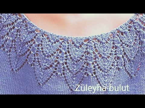 ajurlu yaprak modeli bayanlar için bluz  birinci bölüm# pattern #knittıng#cardıdans