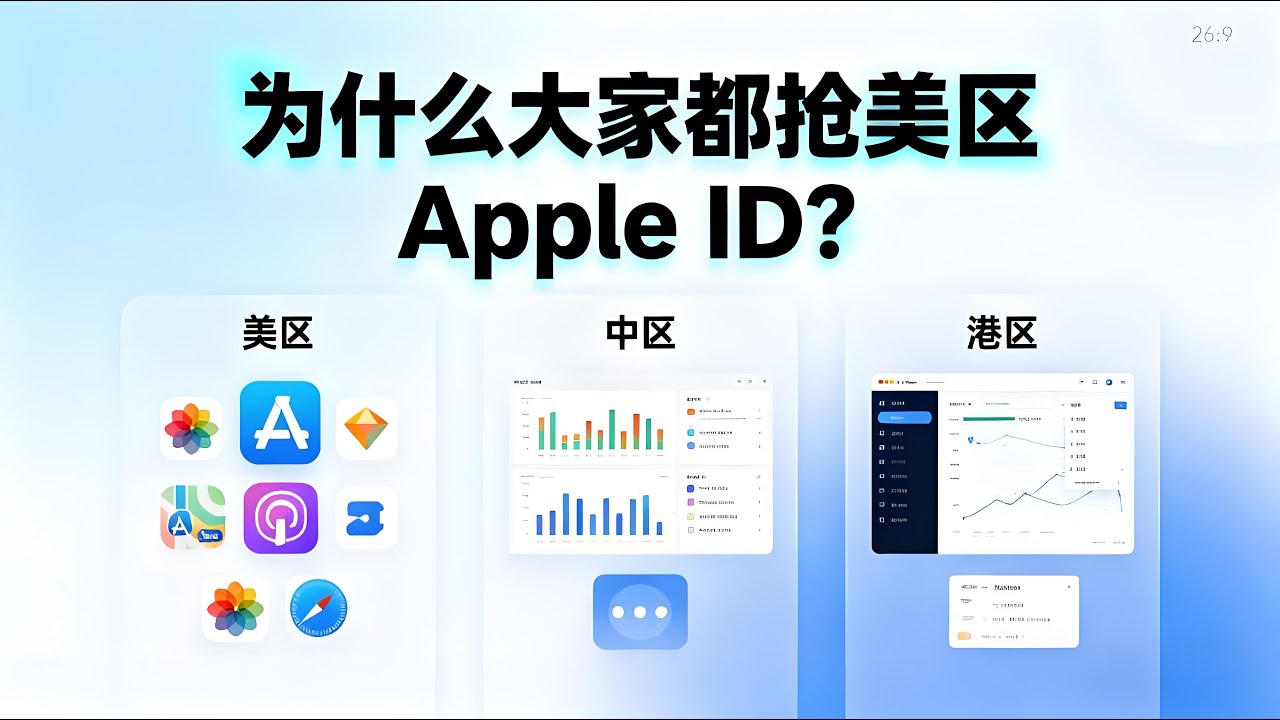 【为什么大家都爱美区 Apple ID？】中国区、香港区我都试过，差距太大！本期视频对比中区，港区和美区 Apple ID｜无论是下载海外应用、试玩限区游戏，还是购买海外资源都非常方便！