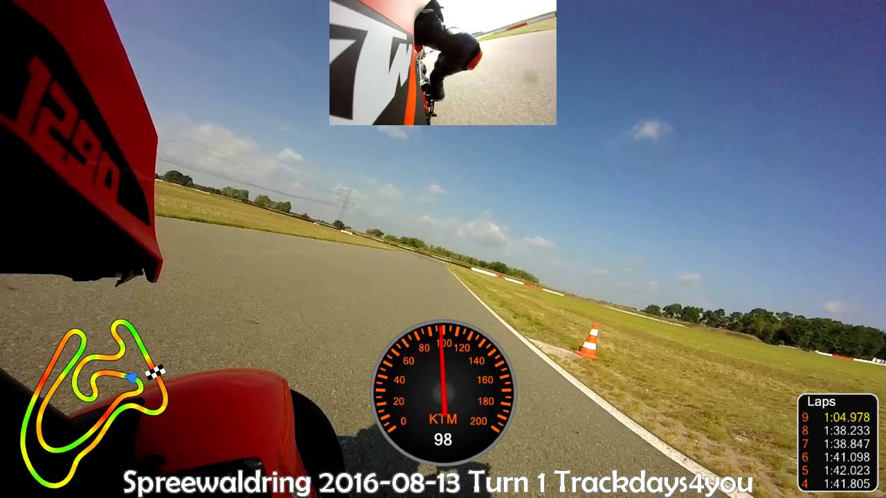 Spreewaldring 2016-08-13 Turn1 Lap9 mit Trackdays4you