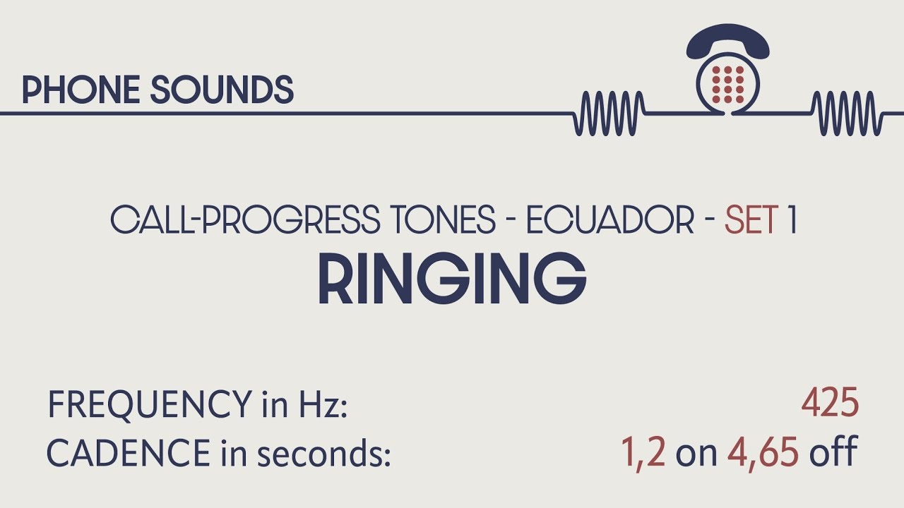 Ringing / Ringback tone (Ecuador). Call-progress tones. Phone sounds. Sound effects. SFX
