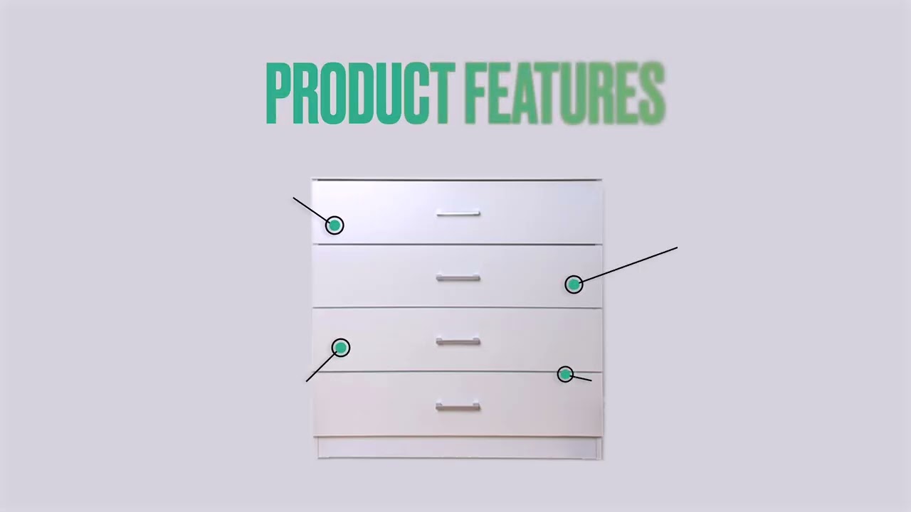 Home Treats White Chest of Drawers Bedroom Furniture I 4 Drawer Chest of Drawers