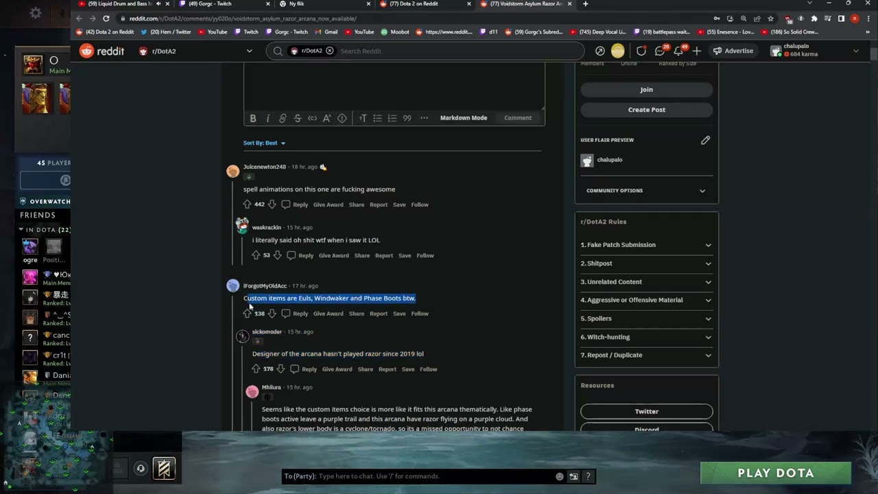 Gorgc reaction to Razor "WHO BUYS EULS ON RAZOR" new ARCANA dota 2