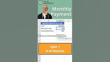 Excel PMT Function #shorts #excel #spreadsheet #exceltips
