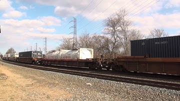 CSX Q191-03 Rolls Straight Through Bound Brook With CSX Gevos As Power