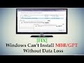 Windows Cannot Be Installed To This Disk - Convert MBR to GPT to MBR Wit...