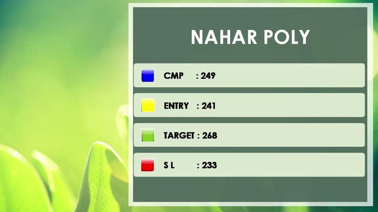 Nahar Poly Films _ Short Term Trade