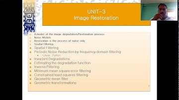 M Sc DIP UNIT 3 IMAGE RESTORATION