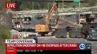 Demolition underway on I95 overpass after crash