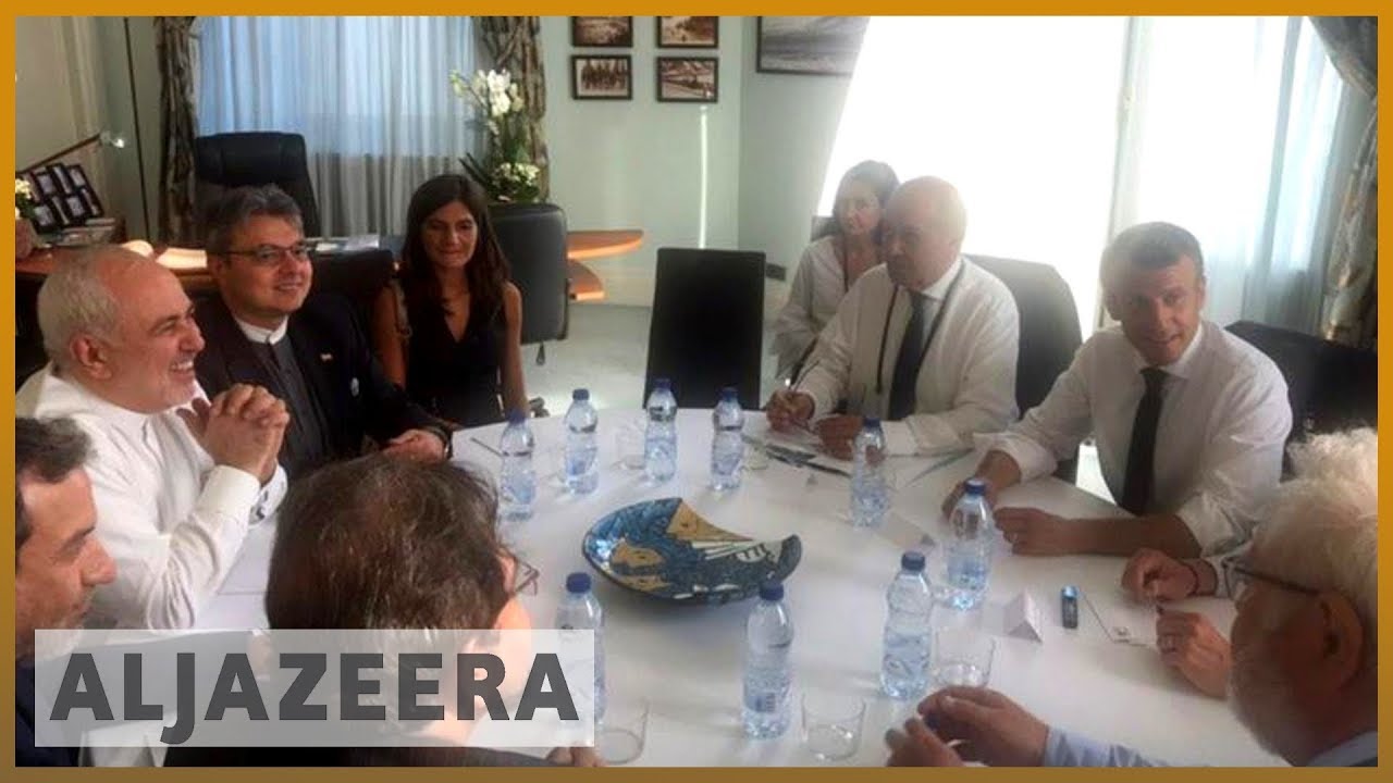 أجرى الرئيس الإيراني ظريف محادثات مفاجئة مع ماكرون على هامش قمة مجموعة السبع