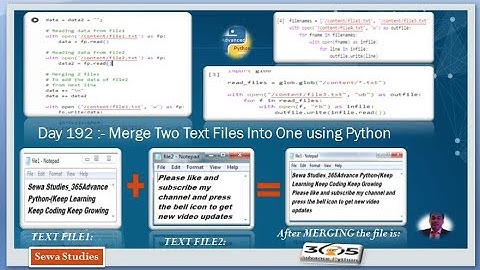 Day 192  Merge Two Text Files Into One using Python