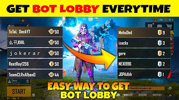 How To Get Bot & Noob Lobby In Bgmi | Bgmi Bot Lobby Trick | Battleground Mobile India