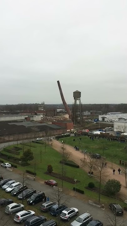 Sprengung Bsg Gronau Schornstein in slowmotion YouTube