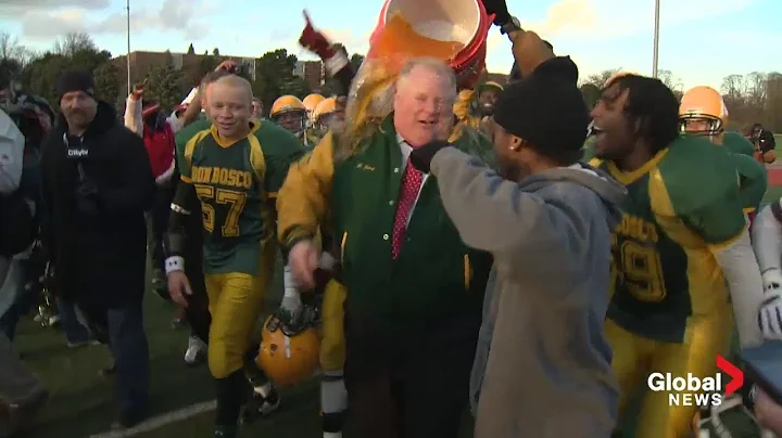 Rob Ford Gatorade shower [RAW VIDEO]