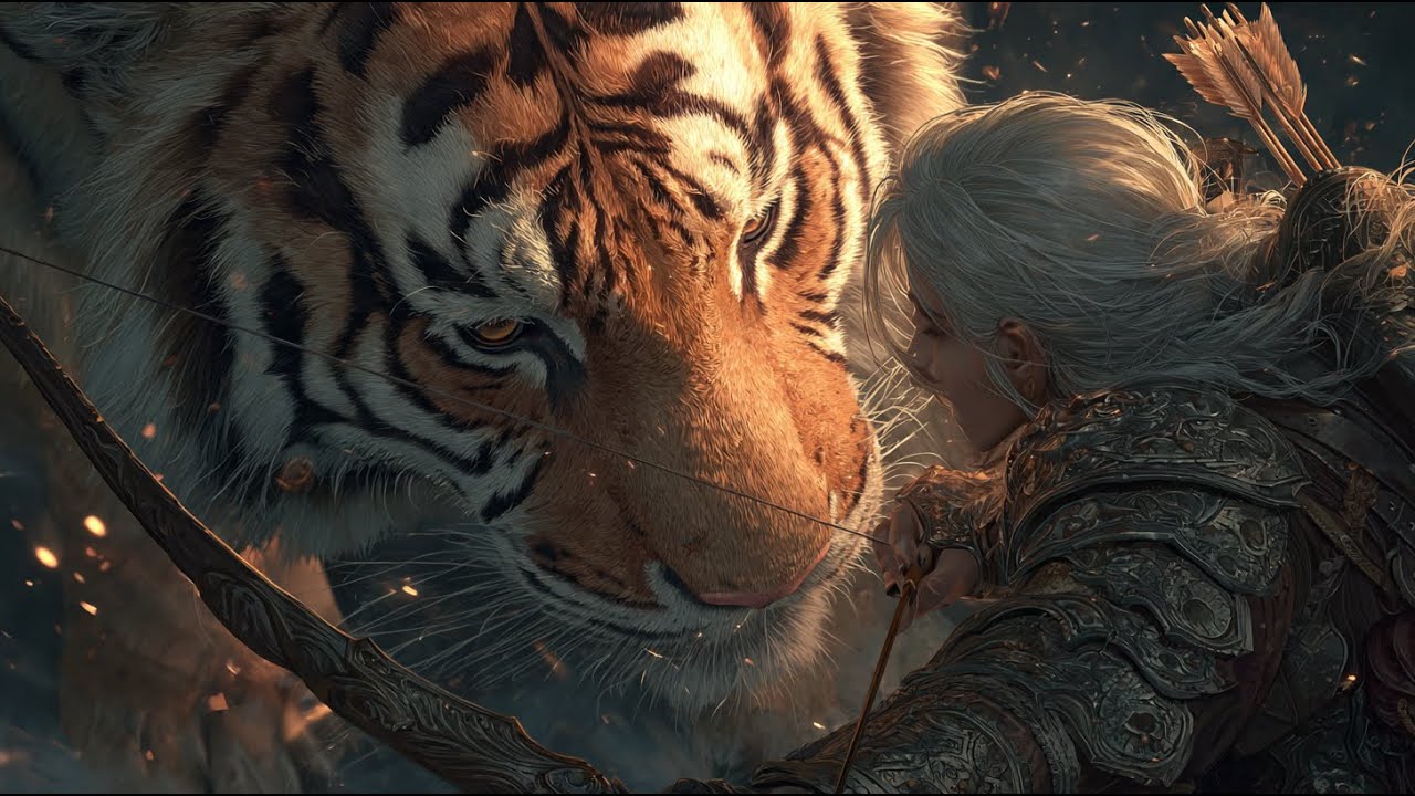 Epic Dark Fantasy Music – Warrior vs Flaming Tiger | Powerful Medieval Battle Ambience