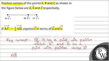 Position vectors of the points A, B and C as shown in the figure below are \\(\\vec{a}, \\vec{b}....