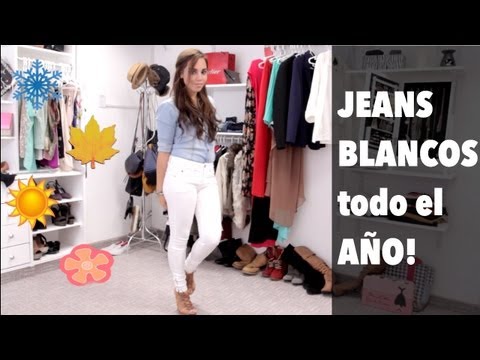 Cómo usar jeans blancos todo el año