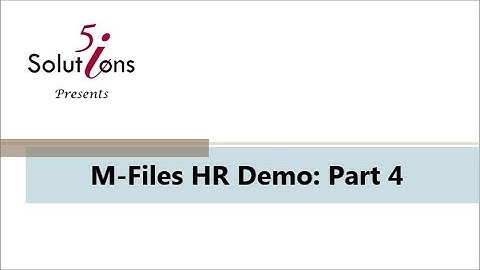 M-Files HR Demo Part 4: Data Reporting