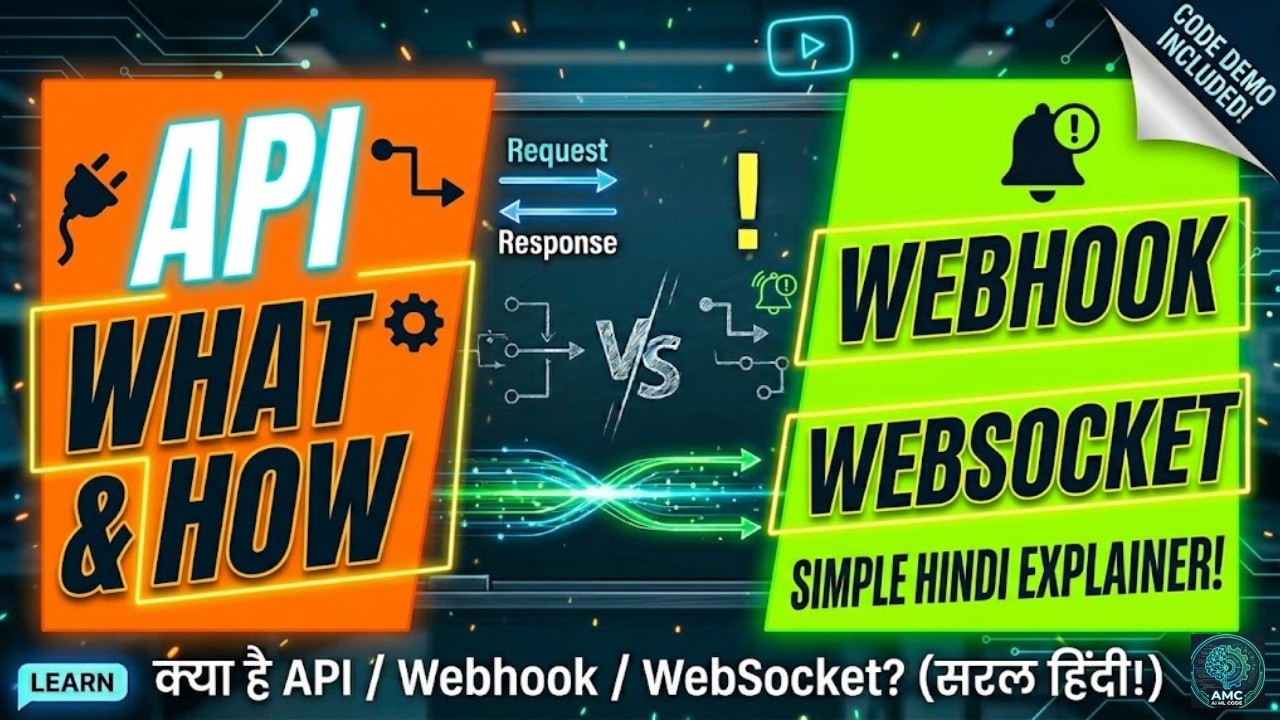 What is API, Webhook and Websocket in Hindi | AI ML Code | Black Board ...
