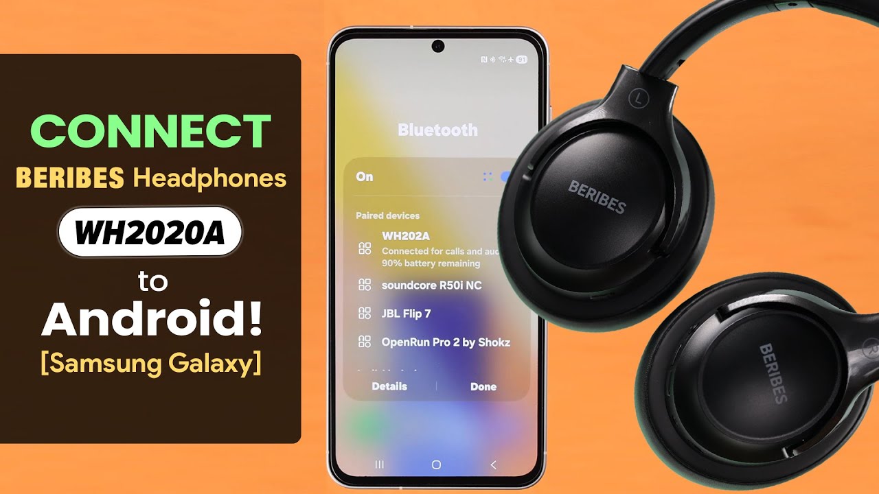 Как подключить наушники BERIBES WH202A к телефонам Android!
