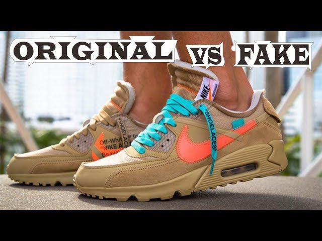 real vs fake off white air max 90 desert ore