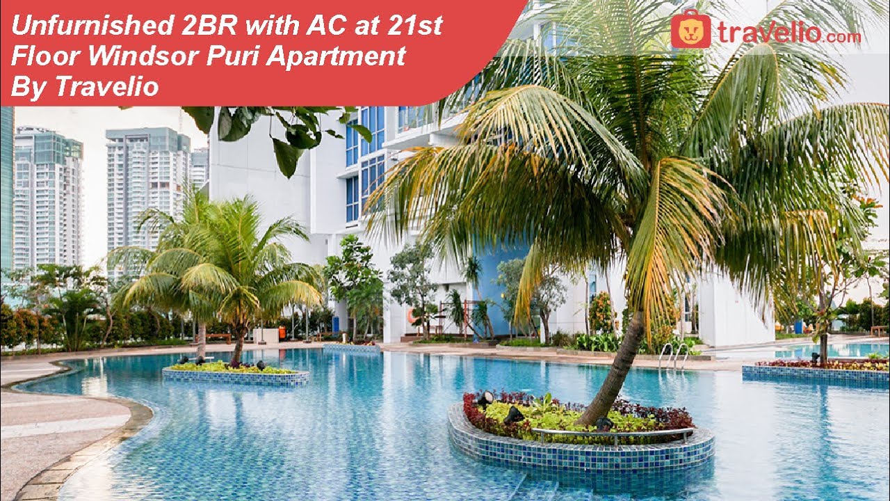 Room Tour Unfurnished 2BR with AC at 21st Floor Windsor Puri Apartment