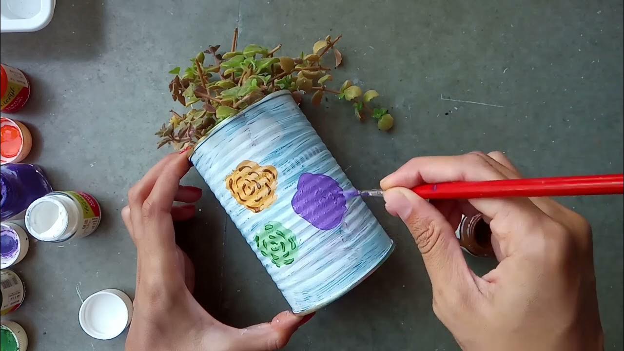 how to decorate pot cute birds pot painting ideas YouTube