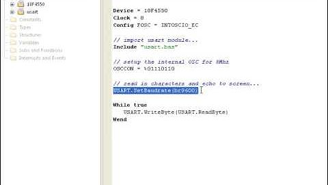 UART with your PC via the PICKit 2