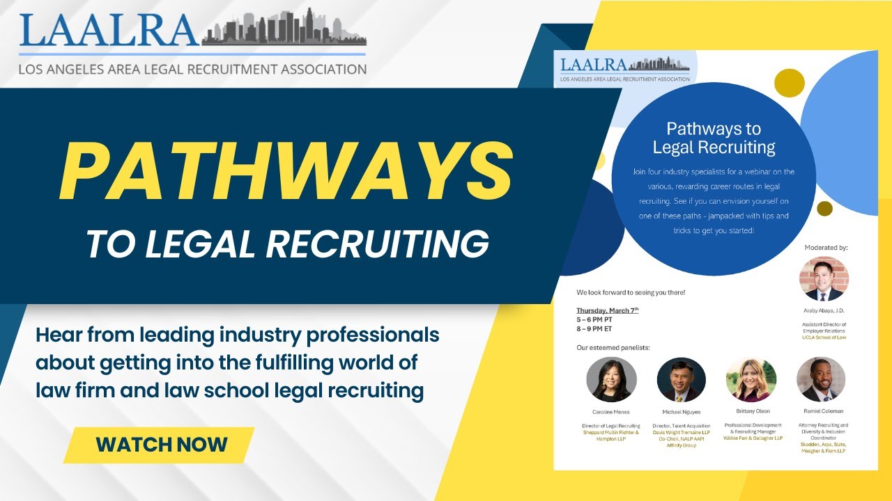 Pathways to Law Firm & Law School Legal Recruiting Webinar