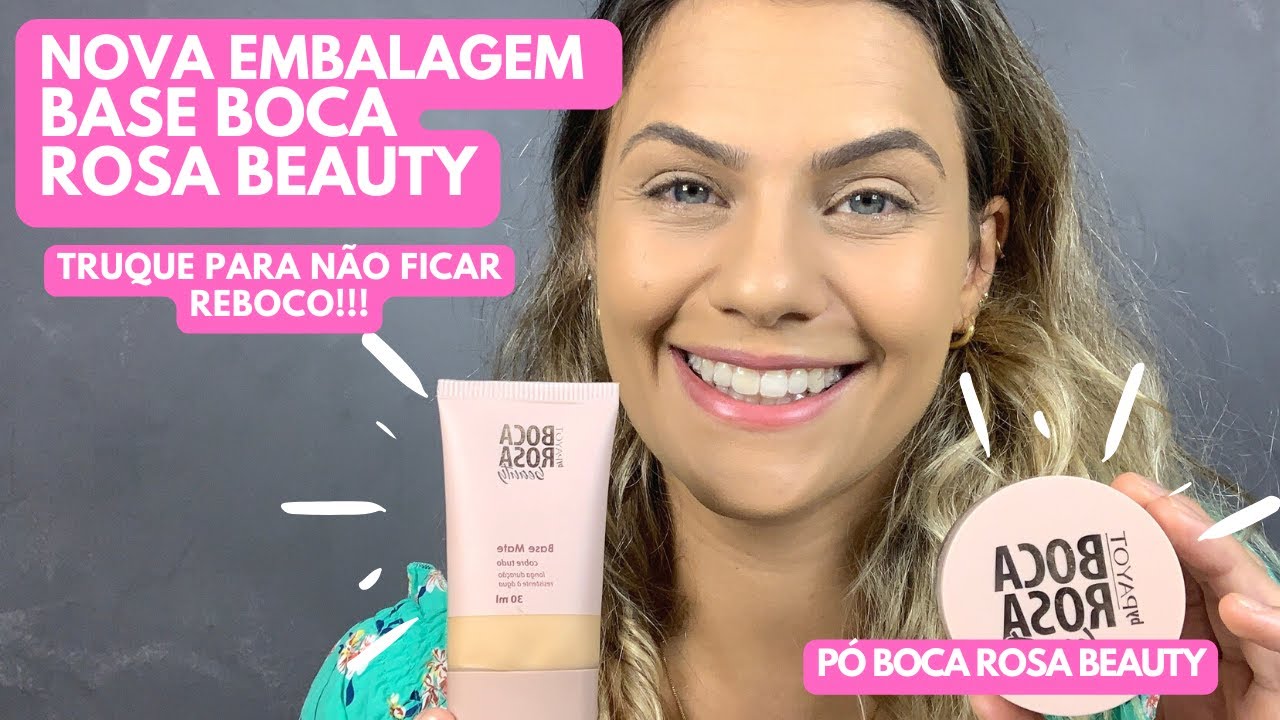 TESTANDO a NOVA BASE e o PÓ da BOCA ROSA BEAUTY