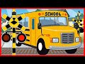 【電車とバスと踏切】★バス Bus や 電車 大集合★Train for children and railroad crossing animation