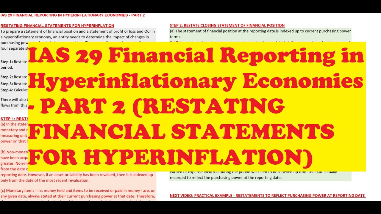 IAS 29 Financial Reporting in Hyperinflationary Economies - PART 2 ...