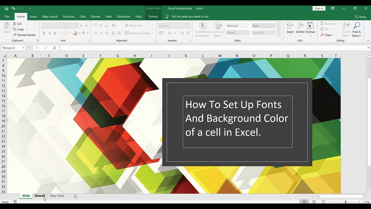 Excel Text Background Color Excel Cells Fonts And Background Color | Change Fonts And Background ...