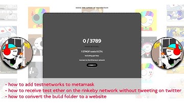 NFT collections: Activate testnetworks like Rinkeby / receive test Ether / deploy a website