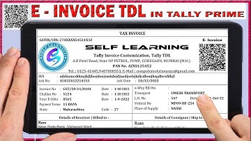 Tally invoice TDL ! Tally invoice format setting ! Self Learning Channel