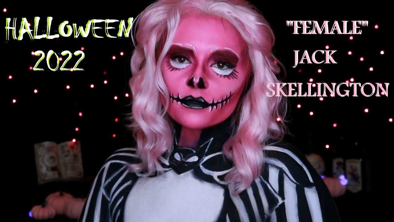 Halloween Makeup "Girl" Jack Skellington Body Paint Tutorial YouTube