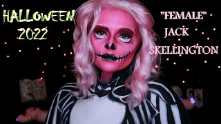 Halloween Makeup "Girl" Jack Skellington Body Paint Tutorial