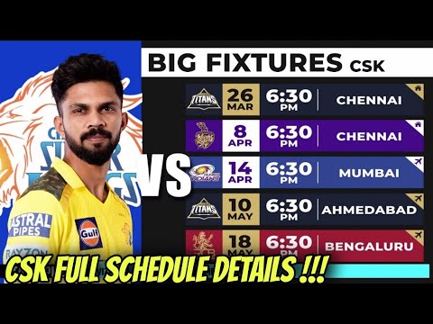 CSK VS MI  IPL 2024 Schedule Full Match Details