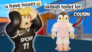 Teaching My CRAZY COUSIN To Play MM2 ROBLOX... *FUNNY*