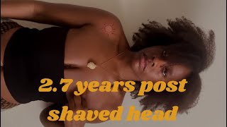 2.7 YEARS POST BIG CHOP UPDATE (shaved head) | LENGTH CHECK | NATURAL HAIR JOURNEY 2024